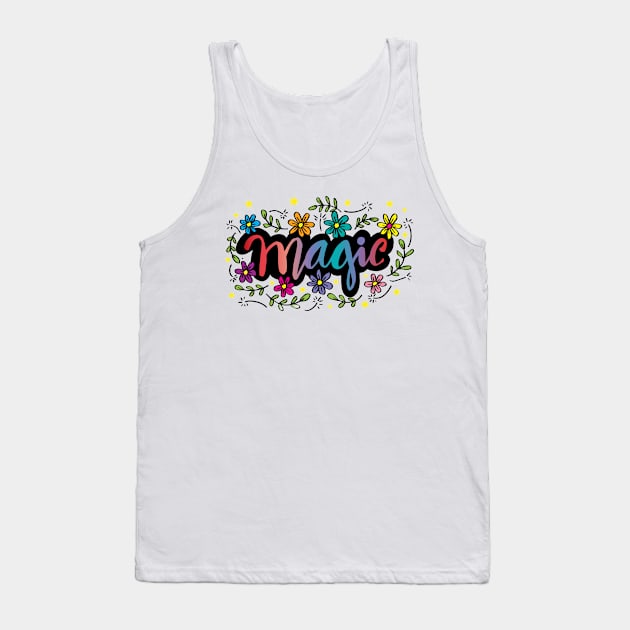 Magic hand lettering with floral. Tank Top by Handini _Atmodiwiryo